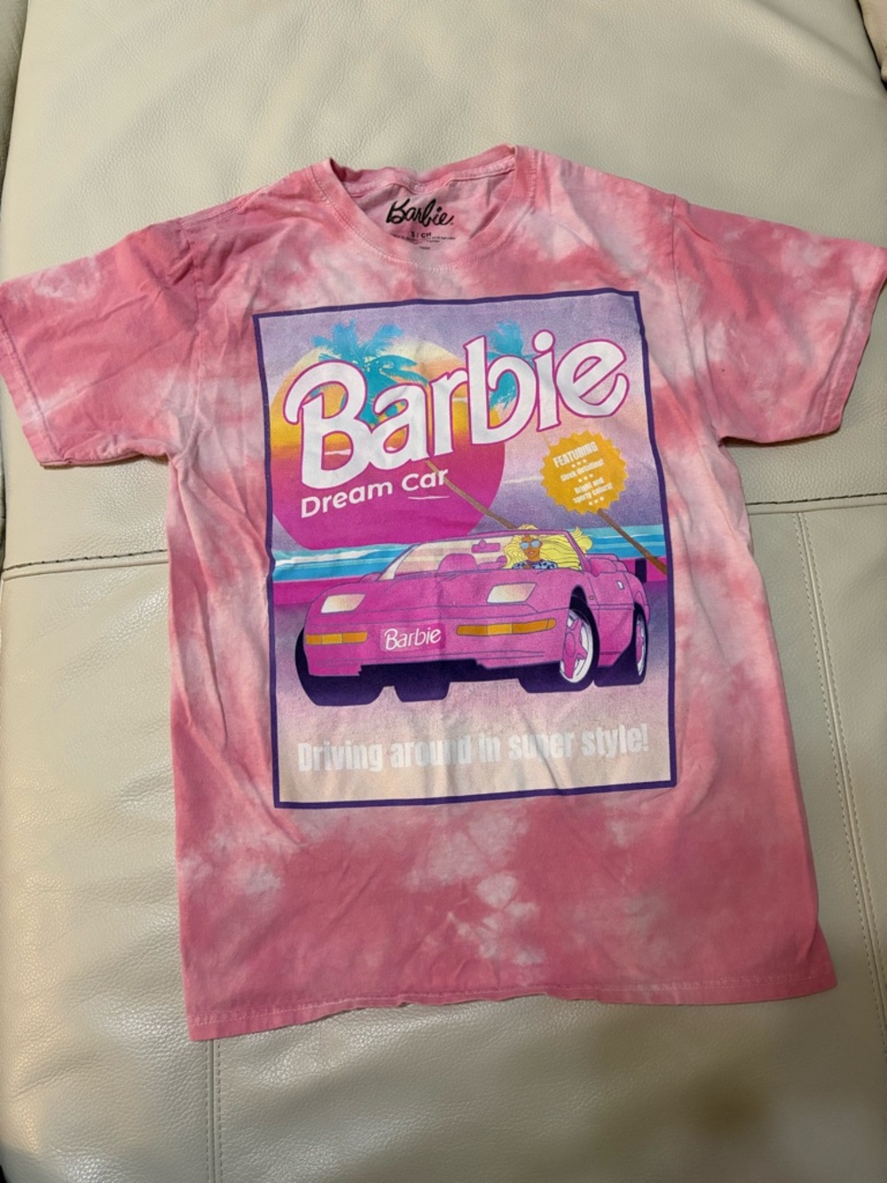 Barbie Pink Tie-Dye Dream Car Graphic Tee - Picture 2 of 6